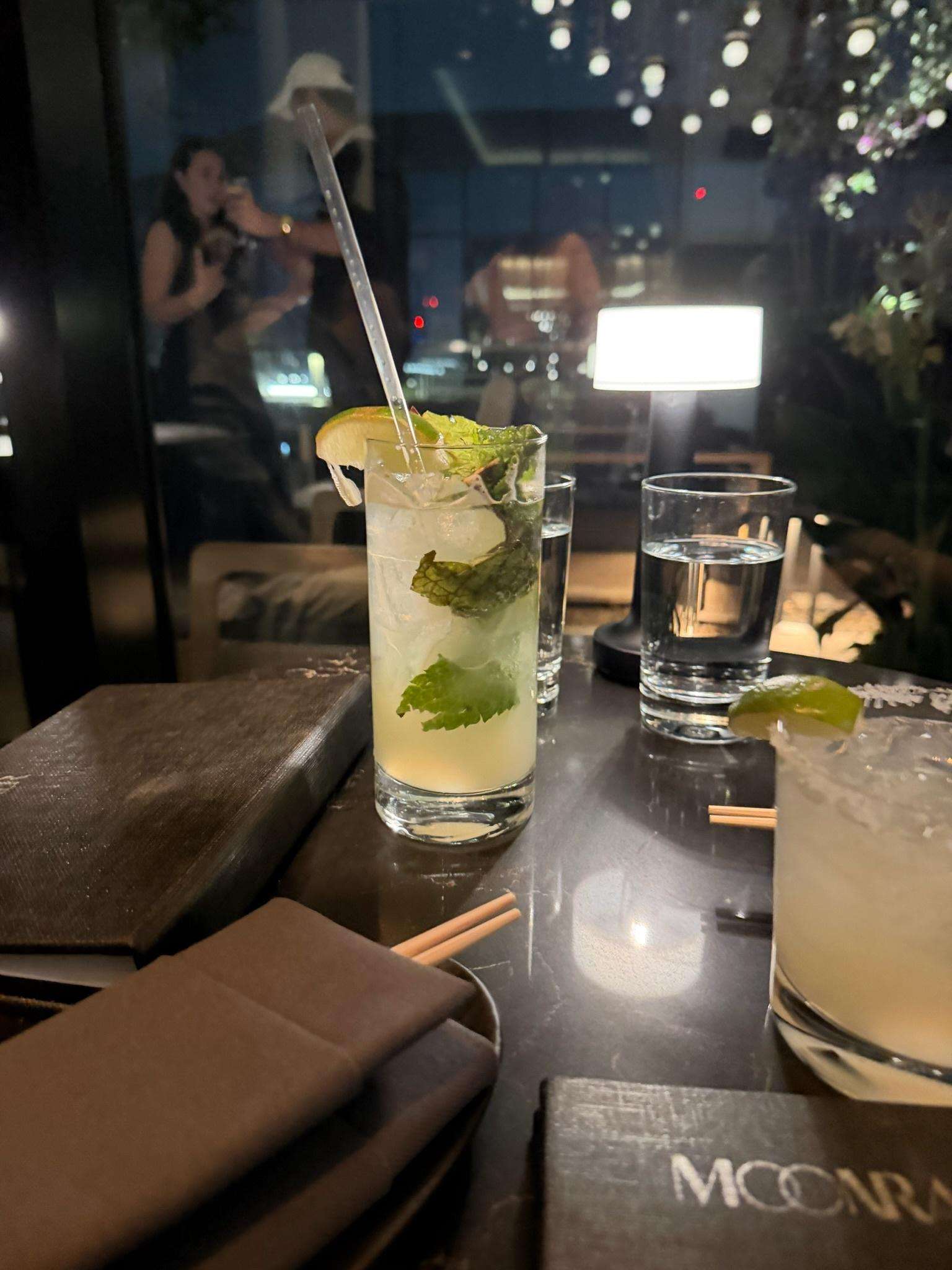 Moonraker cocktail with city views